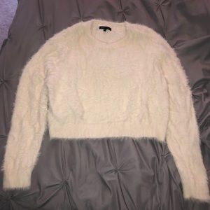 Kendall and Kylie cropped fuzzy sweater